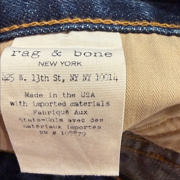 Rag & Bone Standard Issue Slim Dark Wash Classy Versatile Jeans Men’s Size 31 - Picture 7 of 14
